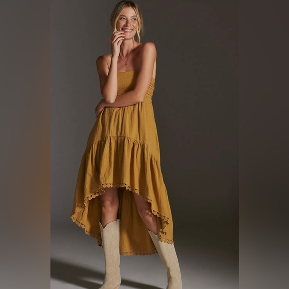 Anthropologie Maeve High-Low Strapless Midi
Dress - Picture 1 of 10